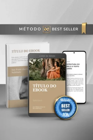 Template Ebook Canva Método Best Seller Capa de Livro Nude Pérola