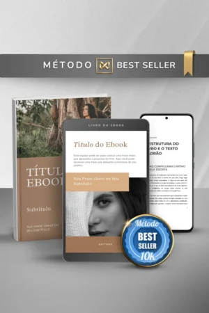 Template Ebook Canva Método Best Seller Capa de Livro Marrom Couro