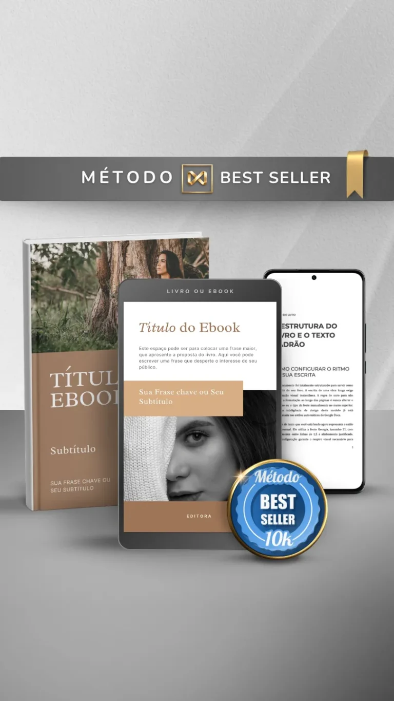 Template Ebook Canva Método Best Seller Capa de Livro Marrom Couro