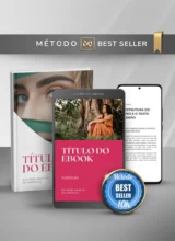 Template Ebook Canva Método Best Seller Capa de Livro Vermelho Cereja