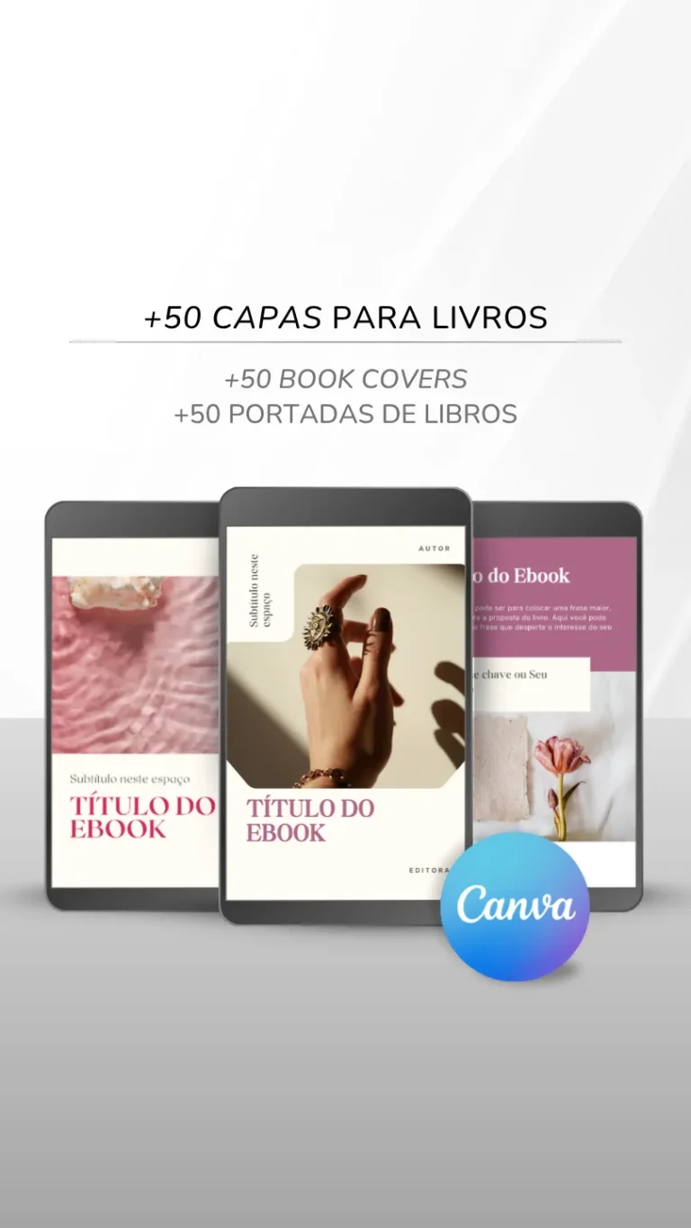 Template Ebook Canva Método Best Seller Capa de Livro Rosa Gold Nude