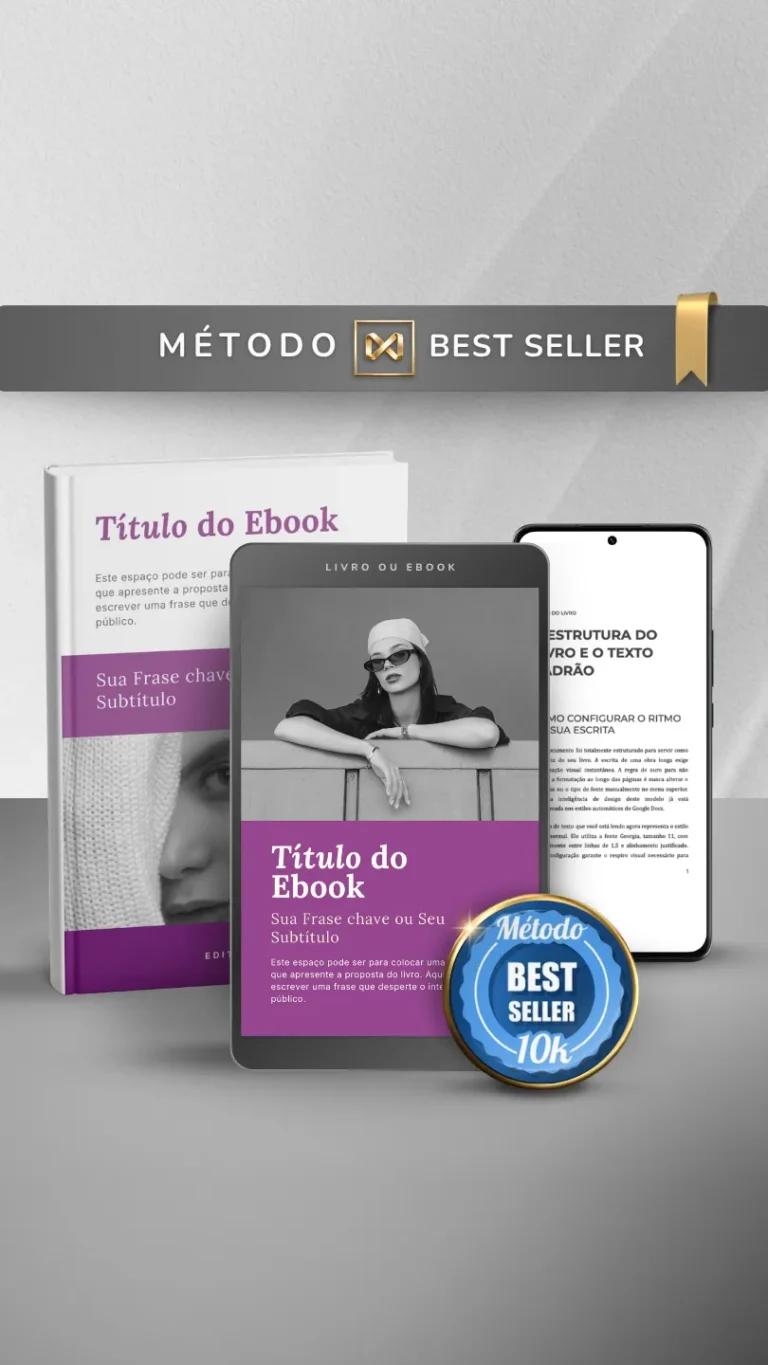 Template Ebook Canva Método Best Seller Capa de Livro Orquídea Lilás
