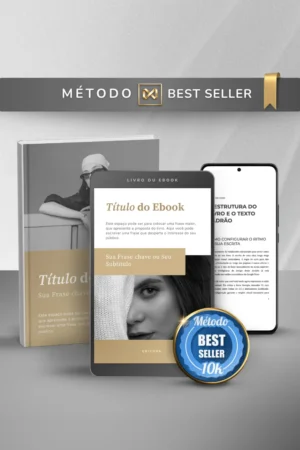 Template Ebook Canva Método Best Seller Capa de Livro Gold Nude