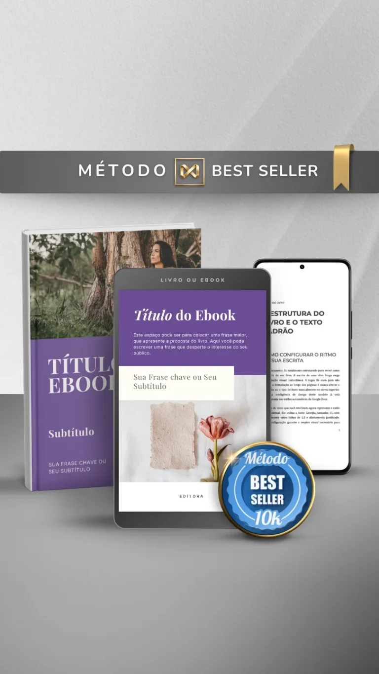 Template Ebook Canva Método Best Seller Capa de Livro Roxo Ametista