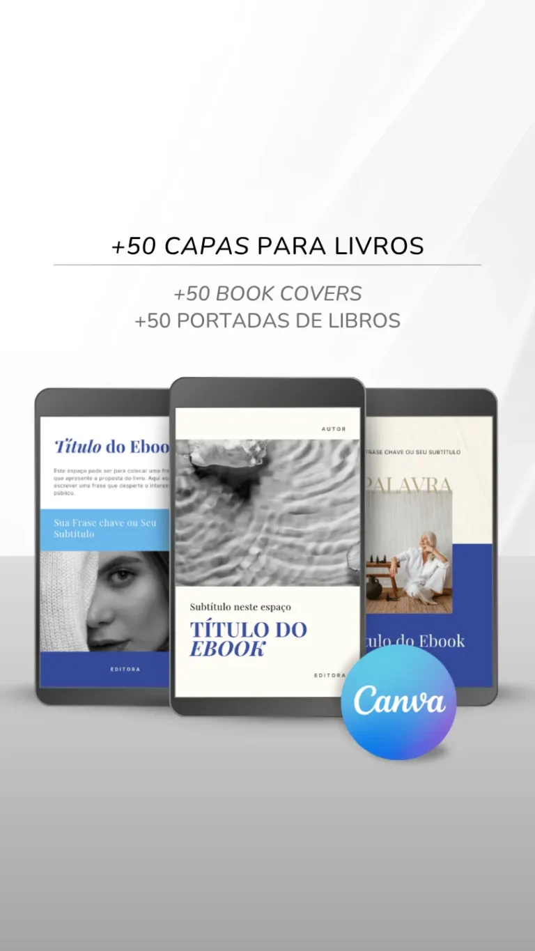 Template Ebook Canva Método Best Seller Capa de Livro Playfair Azul Safira