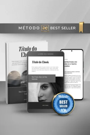 Template Ebook Canva Método Best Seller Capa de Livro Preto Ônix Gold