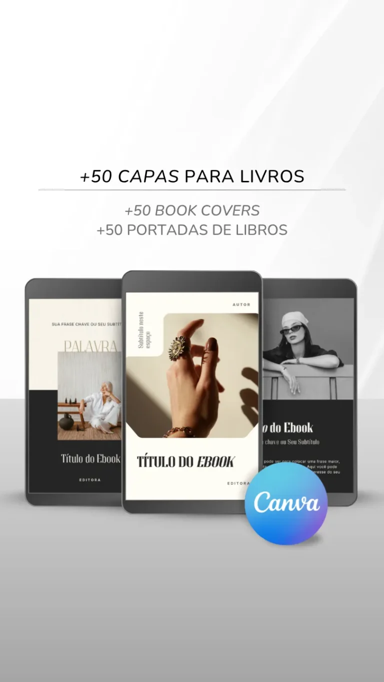 Template Ebook Canva Método Best Seller Capa de Livro Preto Ônix Gold