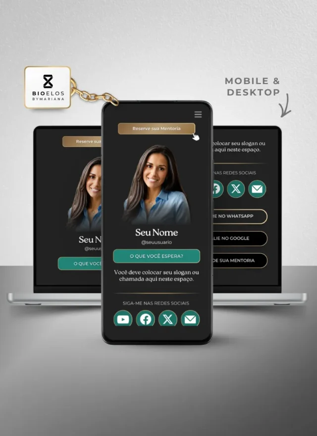 Link na Bio Canva — Modelo Super Agregador Líderes - Verde Esmeralda