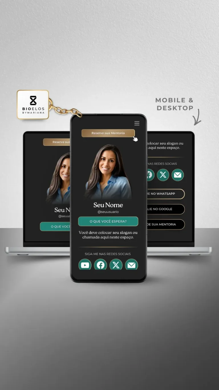 Link na Bio Canva — Modelo Super Agregador Líderes - Verde Esmeralda