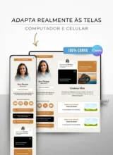 Link na Bio Canva — Modelo Super Agregador Líderes - Marrom Couro