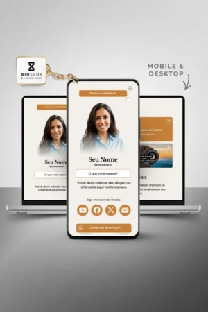 Link na Bio Canva — Modelo Super Agregador Líderes - Marrom Couro