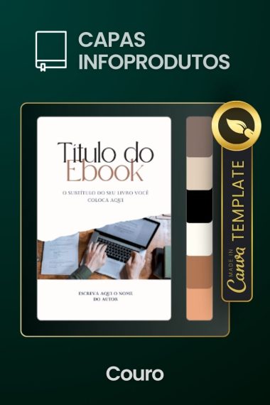 Pack de Design no Canva - Capa para Ebook e Aulas Editavel - Design de Mariana Machado - Cor do Couro Marrom